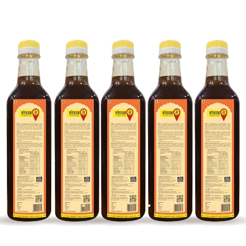 Image of KISAANSAY Pure Cold Pressed Black Mustard Oil 5L|Unrefined,Non-Hydrogenated|A1 Grade Black Mustard Seeds|Kolhu /Kacchi Ghani /Checku|Good For Heart health (5L)