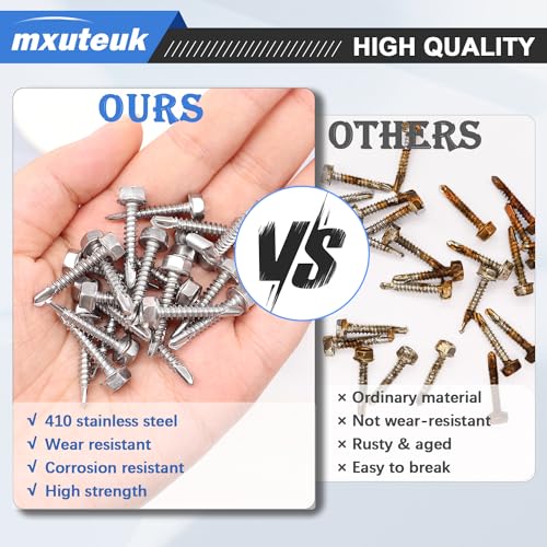 Mxuteuk G-K126-19-200P-W #8×3/4 Inch Self Tapping Screws,410 Stainless Steel Self Tapping Screws thumb #3