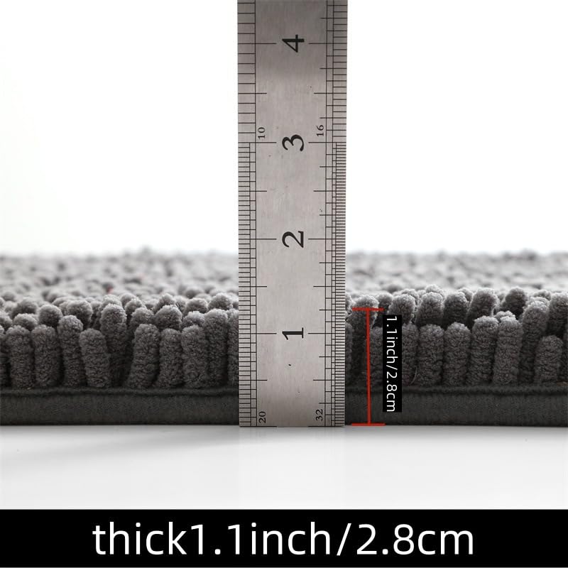 Tapis de bain chenille absorbant ensemble 3 pièces doux wc