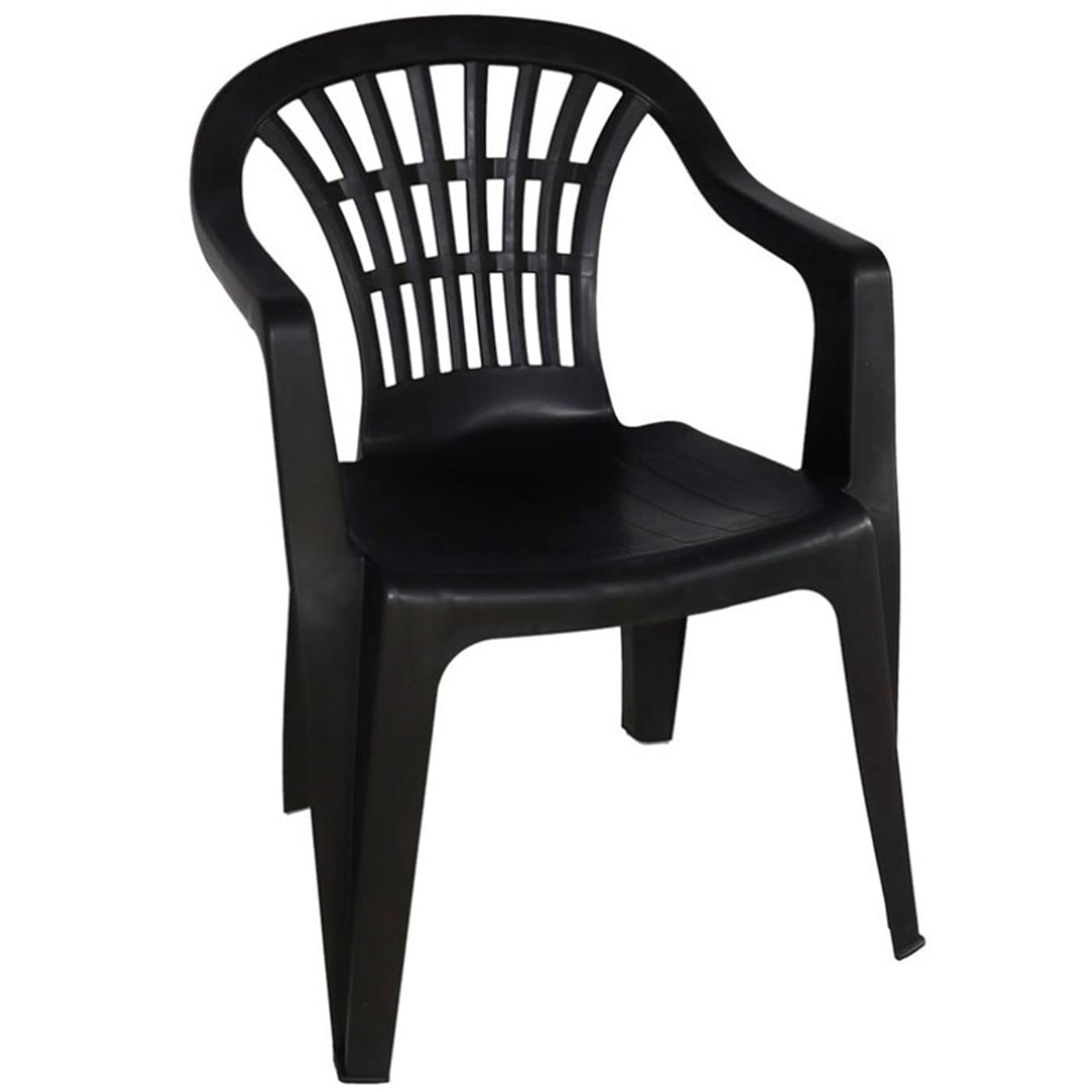 Acan Tradineur - Silla de plástico apilable para Exterior con reposabrazos, Estructura ergonómica, cómoda, Ligera y Resistente, jardín, terraza, Patio, hogar (Antracita, 80 x 57 x 56 cm)