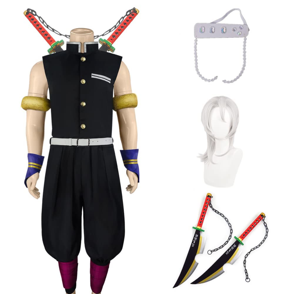 宇髄天元 二刀流武器 チェーン付き　コスプレセット Amazon.co.jp: [FANCHI] 宇髄 天元 2022 新 音柱 武器 82cm