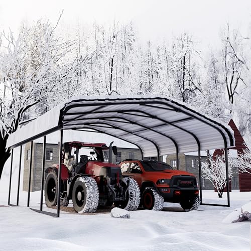 Royal Windsor 20×20 FT Metal Carport Car Port for 2 Car, Heavy Duty Carports Canopy with Galvanized Steel Roof Building and Frame, Outdoor Carport Kits Multi-Use Garage Shed for All-Weather