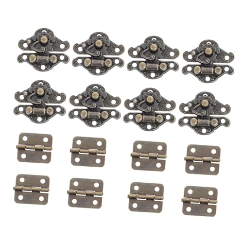 Tofficu レトロスルボックスヒンジ ロック 入り ネジ付 ジュエリーボックスや木箱用装飾具 簡単取付 アクセサリーケース用パーツ