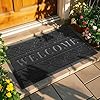 Yimobra welcome mat outdoor indoor 295×17 all season waterproof front door mat all weather heavy duty doormat low profile porch patio entrance mat non slip outside mat black  urban country home decor