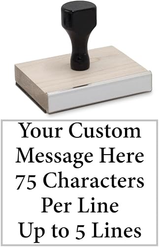 Miniatura 10 de Infusion Sello de madera tradicional de texto personalizado con mango de plástico, 3 x 4 pulgadas