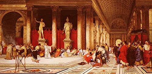 Affiche Toile la Cour de Caligula Virgilio Mattoni décoration murale 60x90cm salon