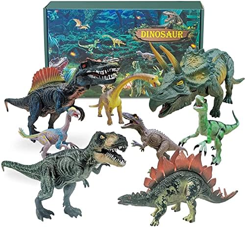 Manaror Dinosaur Toys 8 Packs Gurassic Large Plastic Figures,Jumbo Realistic World Park Dinosaur Playset 5.1"-9.4" Inch Dinosaur Action Set for Kids Party Birthday Gift Boys Girls