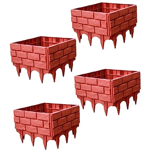 4 Piezas Cerca decoración de jardín para Exterior Enrejado Piscina cerramientos Jardin plástico decoración Pared Borde de Borde de césped de plástico Valla de jardín el plastico BESPORTBLE