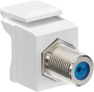 Leviton 41084-FWF QuickPort F-Type Adapter, Nickel-Plated, White