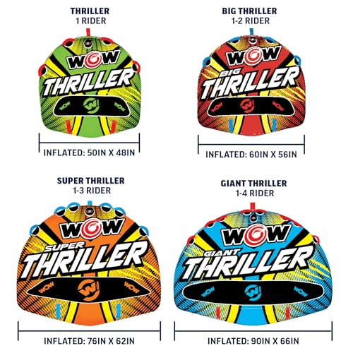 Image of WOW Sports Thriller Towable Deck Tube for Boating Adults, Tubing Boat Inflatable for Water Sports