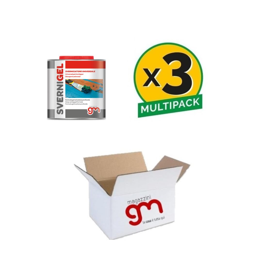 MagazziniGM SVERNIGEL, Universal-Lackentferner, Gel-Technologie, für Holz, Eisen & Wände, Chlorfrei, Tiefenwirkung, Für Vertikale Flächen, 750ml (3)