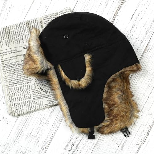 Image of ONWAY Trapper Hat Winter Hats for Women Men with Faux Fur Ear Flaps