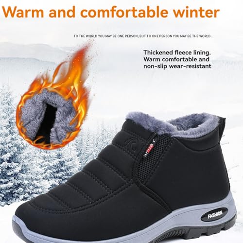 Hike Winter Footwear Barefoot Shoes Womens, Waterproof Hiking Boots Snow Boots Winter Shoes Warm Fur Lined Ankle Boot Slip On Boot Wide Toe Box Shoe Minimalist Sneakers Comfortable Unisex2