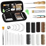 36 Pcs Upholstery Repair Kit, Leather Working Tools, Leather Sewing Kit with Large-Eye Stitching Nee