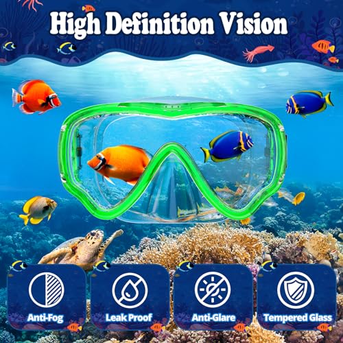 Gafas Snorkel Niño Kit de Buceo Infantil con Clip de Nariz y Enchufe de Oído 4