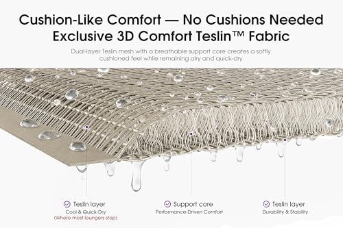 Image of PURPLE LEAF Outdoor Lounge Chair 3D Textilene Rust-Free Frame Nurture Shale