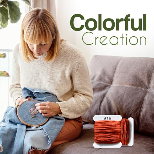 Image of Embroidery Floss Kit and Refills - Cotton Threads - DMC Color Coding for Cross Stitch, String Crafts, Friendship Bracelets
