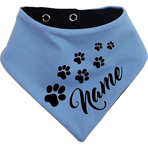 Kleiner Fratz beidseitiges Multicolor Hunde Wende- Halstuch (Fb: hellblau-Navy) (Gr.3 - HU 36-44 cm) mit dem Namen Ihres Tieres Cover