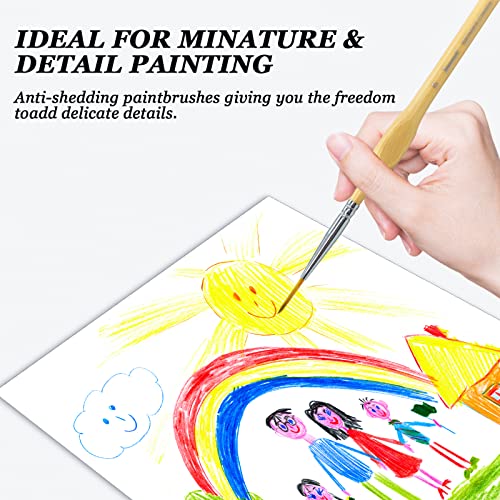 Kecio 15 Pcs Paint Brush Set, Miniature Detail, Nylon Hair, Paint Brushes For Oil, Acrylic, Watercolor, And Gouache, Detail Paint Brush With Natural Wood Handle, Great For Beginners And Professionals #TOP1