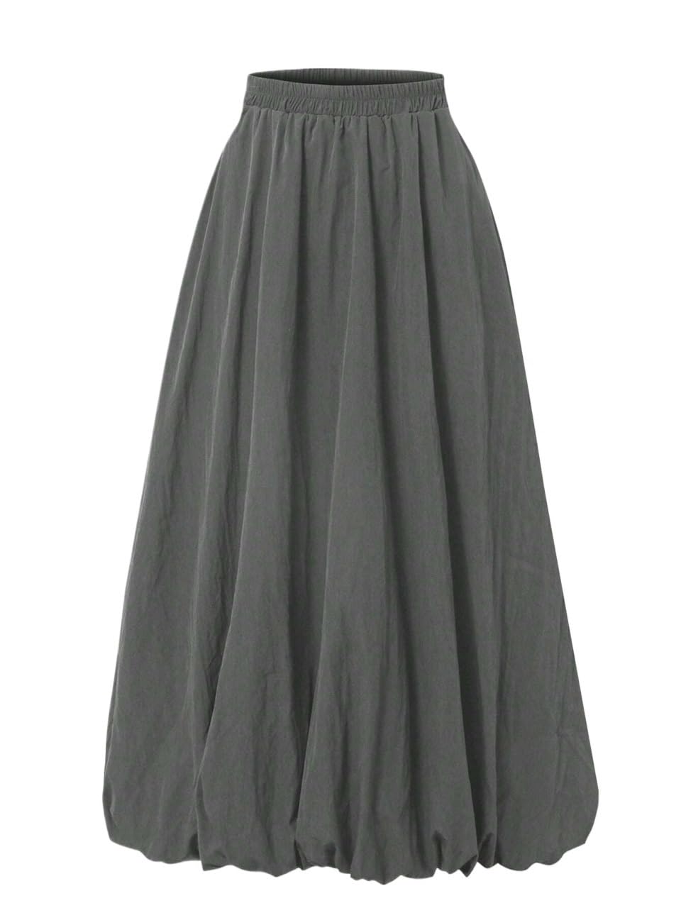 Womens Flowy Trendy Skirt Ruched Solid Color Mid Waist Skirt