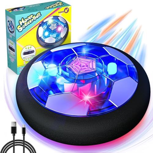 Hot Bee Fussball Geschenk Junge Air Power Fußball Indoor Kinder Hover Ball | Wiederaufladbar Kinderspielzeug, Geburtstag Weihnachten Geschenk ab 3 4 5 6 7 8-12 jahre Junge Schwebe