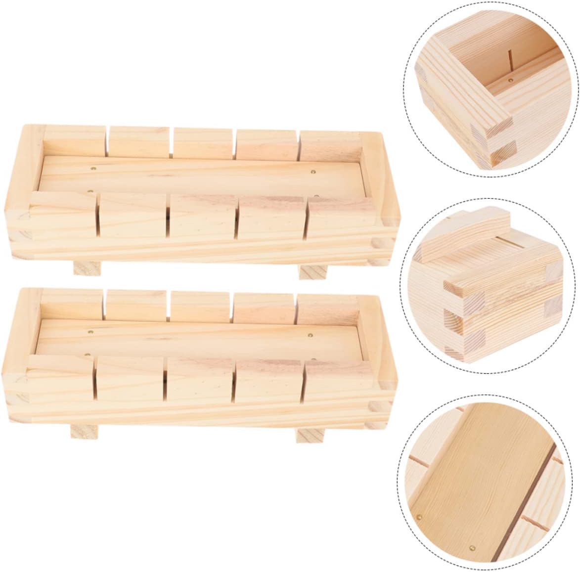 2pcs Sushi Press Mold Wooden Sushi Making Tools for Creative Rice Cooking and Japanese Cuisine