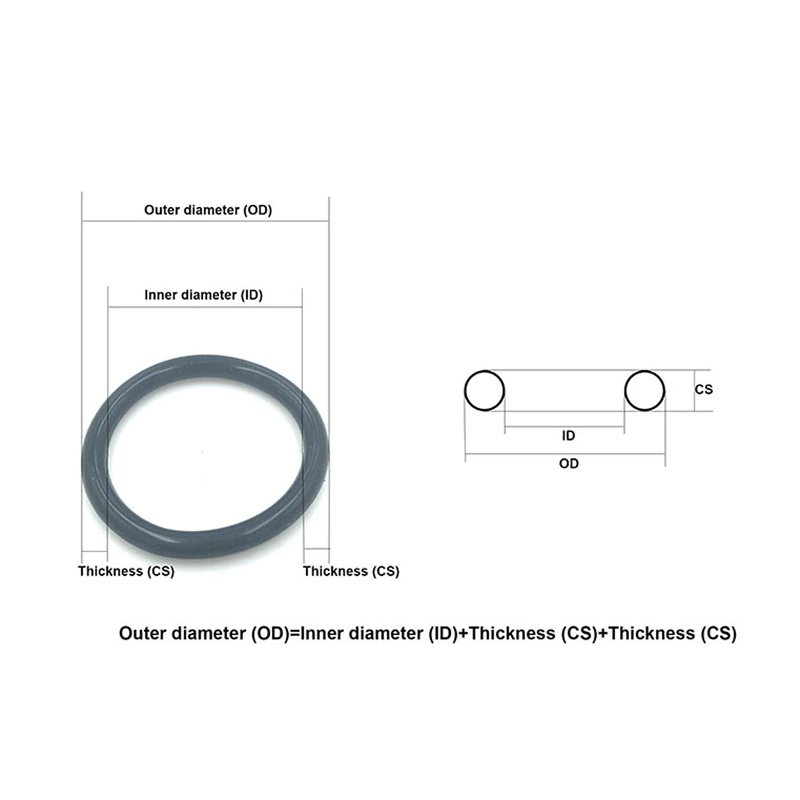 1.9mm di spessore OD 28-41mm O ring Guarnizioni Guarnizioni, 39X35.2X1.9mm, 200Pcs