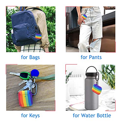 Silicone Rainbow Airpod Case Cover With Keychain For 1St And 2Nd Generation Front Led Visible #TOP4