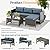 Shintenchi Outdoor Patio Furniture Sets, Wicker Patio sectional Sets 3-Piece, All Weather Wicker Rattan Patio Seating Sofas with Glass Coffee Table and Cushion (Beige)