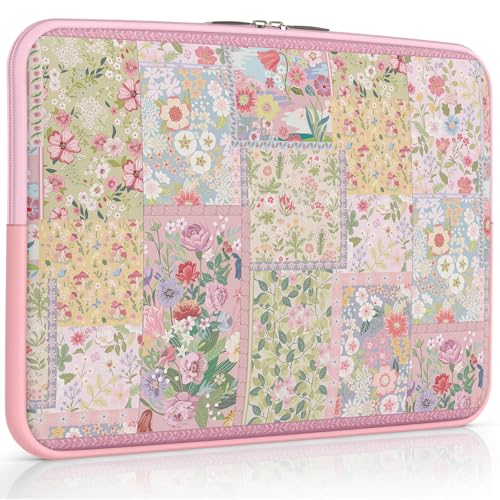 iCasso Laptop Sleeve 13 inch for MacBook Air 13-13.6 inch M3/M2/M1, Cute Laptop Sleeve for MacBook Pro 13 inch, Slim Protective Travel Carrying Case for MacBook Pro 14'', Chromebook, HP, Dell, Pink