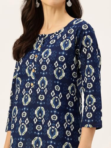Image of feranoid Printed Top with Round Neck & 3 /4 Sleeves (S-XXL)