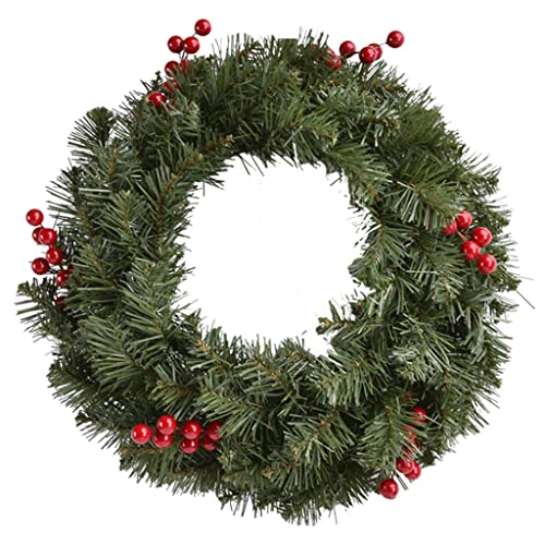 Couronne de Noël pour porte d'entrée en fer et sapin dense