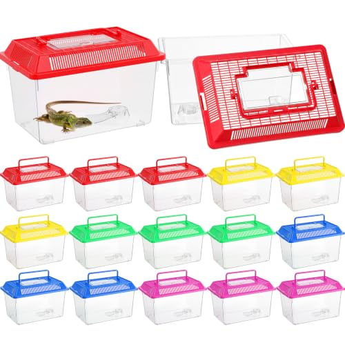 Image of LemonRoad 15 Pcs Plastic Reptile Terrariums,Classic,10.6x6.7x5.9 Inch