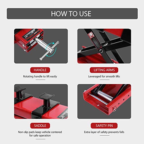 Vivohome Steel Motorcycle Atv Scissor Lift Jack Crank Hoist Stand With Steel Hydraulic Motorcycle Atv Lift Jack Hoist Stand #TOP6