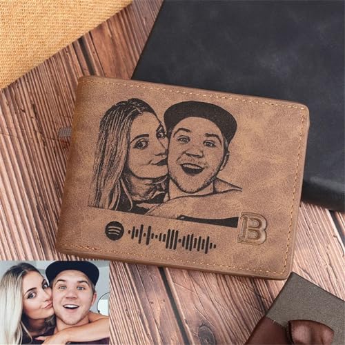 Personalized Photo Wallet, Custom Wallet for Men, Personalized Name Leather Wallet Engraved Letter And Photo Gift For Dad2