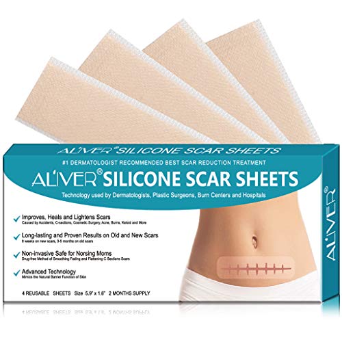 Professional Scar Away Silicone Scar Sheets, Soften and Flattens Scars Resulting from Surgery, Injury, Burns, Acne, C-section and more, Soft Silicone Scar Sheets,