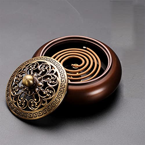 Copper Incense Burner, With Incense Stick Holder & Fire Cotton Lotus Incense Holder Cone Coil Incense Burner Ash Catcher With Lid For Indoor Ornament Handicraft Gifts #TOP3