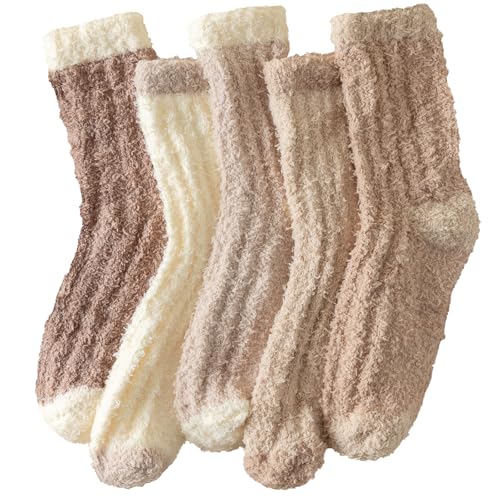 fauson 5 Pairs Fuzzy Socks for Women - Womens Fuzzy Sock Fluffy Cozy Warm Sock fauson 5 Pairs Fuzzy Socks for Women - Womens Fuzzy Sock Fluffy Cozy Warm Sock