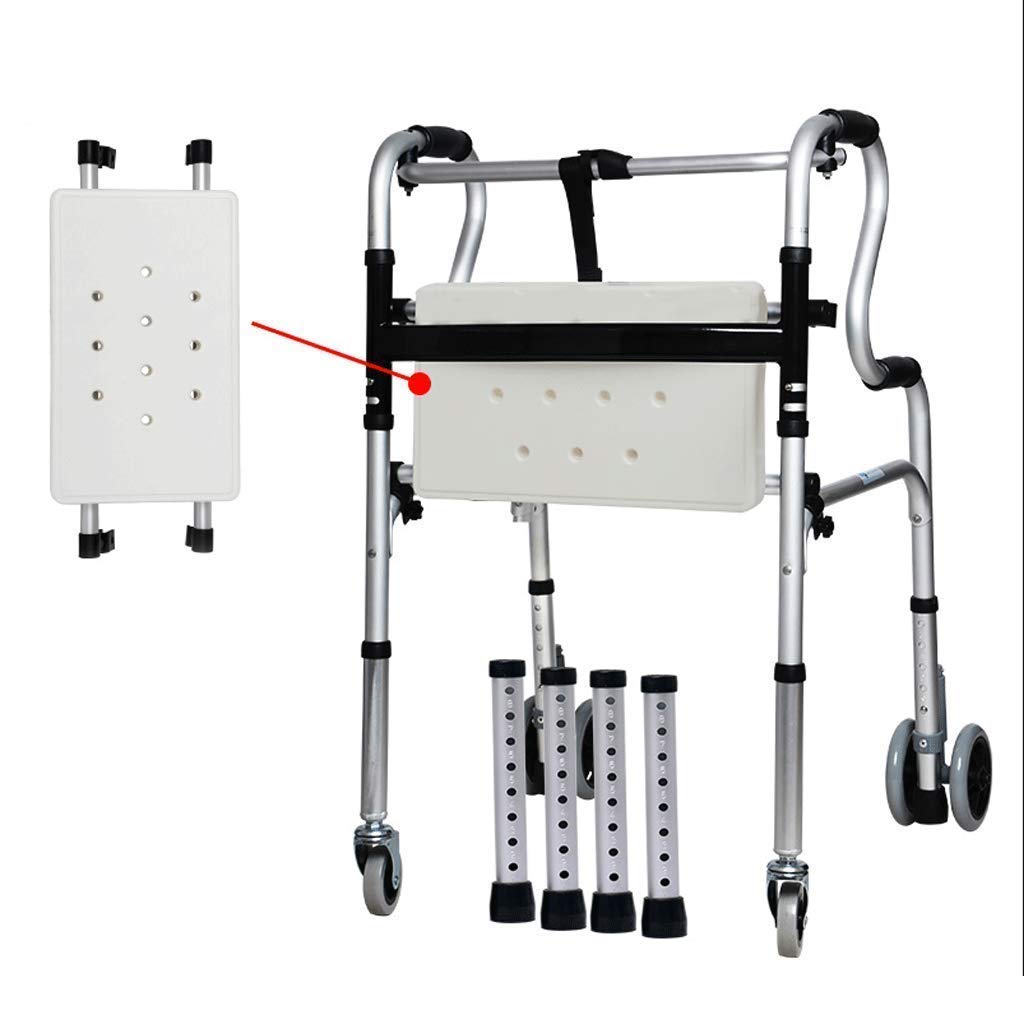 Chodzik, wielofunkcyjny chodzik rehabilitacyjny, lekki składany czterokołowy chodzik z wyściełanym siedziskiem ergonomiczne uchwyty little surprise
