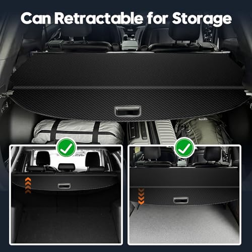 Image of Powerty Cargo Cover for 2019-2025 Cadillac XT6 Accessories, Carbon Fiber