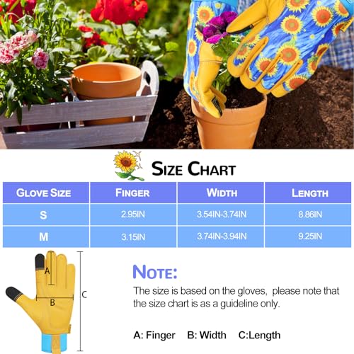 Image of Leather-Gardening-Gloves for Women - Thorn-Proof Work-Gloves with Touch Screen for Weeding, Digging, Planting,Pruning Yard garden Gloves -Medium
