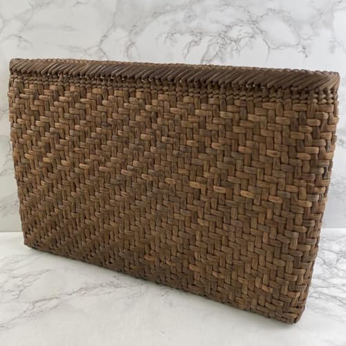 国産 山葡萄籠バッグ イントレチャート 編みみ クラッチバッグ