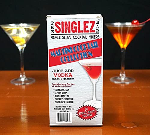 Thousand Oaks Barrel Singlez Bar Martini Collection Cocktail Mix | Ten Single Serve Drink Mixer Packets 10 X 2Oz | Just Add Vodka, Shake & Garnish To Make The Perfect Martini Cocktail #TOP3