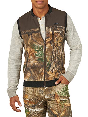 ATG by Wrangler Men's Fleece Bomber Vest, Realtree Edge/turkish Coffee, 3X/Tall