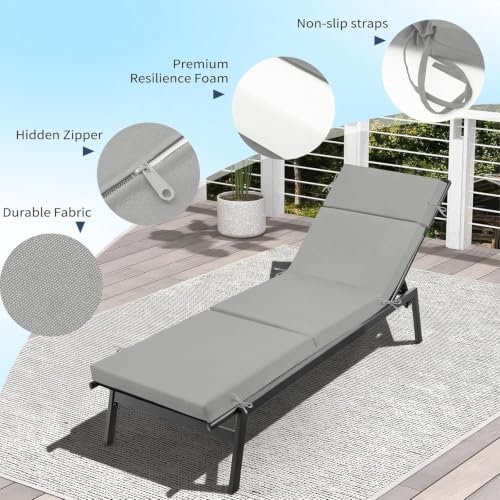 VOGVOG Outdoor Bench Cushion Cover 48 x 18 Inch with Ties, Waterproof Replacement Cushion Cover for Bench Chair Sofa, Indoor Outdoor Furniture & Window Seat Cover (Cover Only) (Grey) by VOGVOG - Image 5