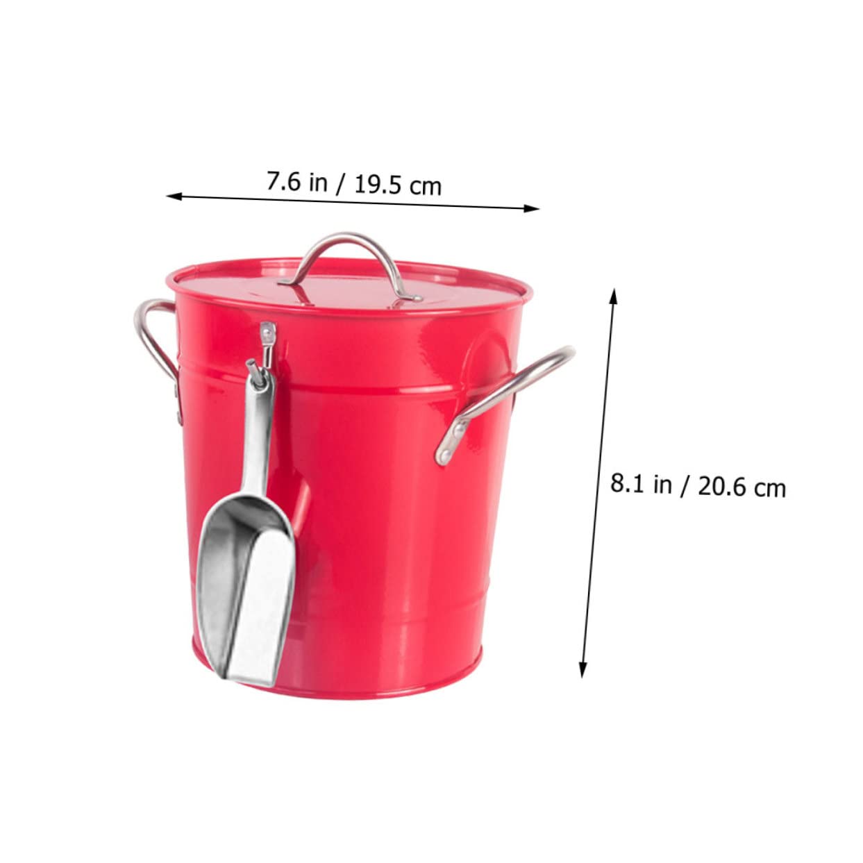 POPETPOP Seau à Glace en Fer Isolé Rouge Vif 5 L, Refroidisseur de Boissons pour Bar et Maison, Accessoire Polyvalent pour Fêtes et Restaurants, Seau à Glaçons Robuste Poignée Pratique
