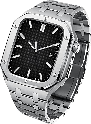 Évitez les rayures sur Apple Watch 44mm avec cet étui de protection et bracelet acier