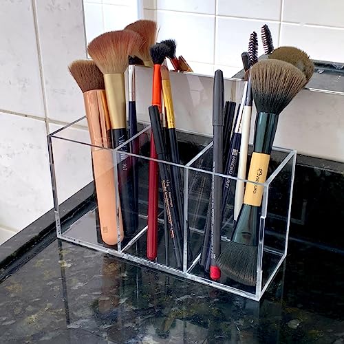Porta organizador de pincel de maquiagem simples de acrílico transparente