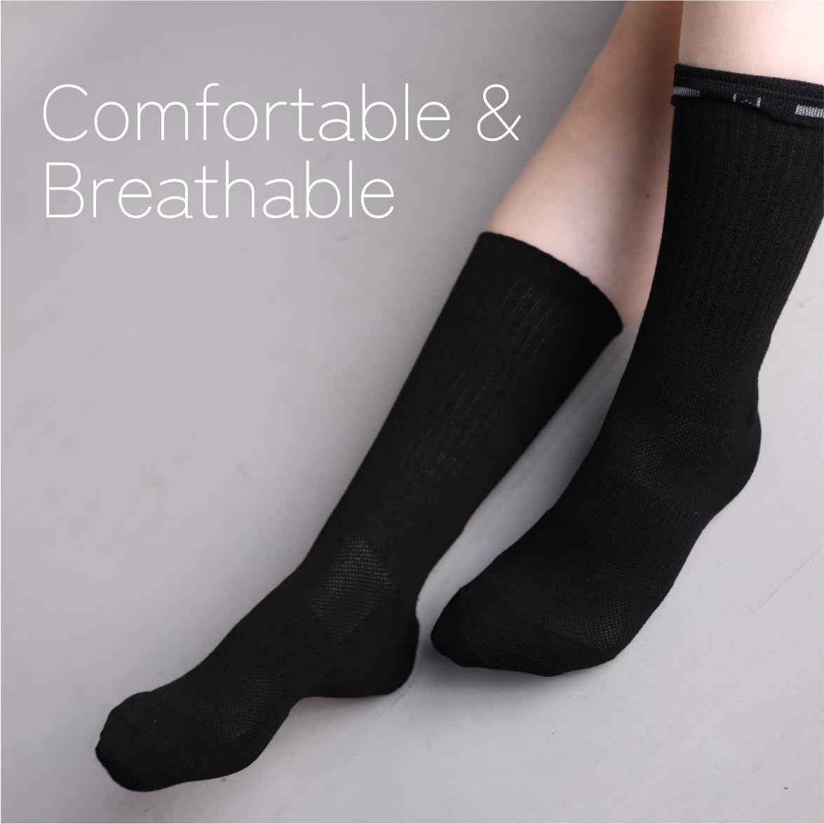 YANES Premium Athletic Unisex Crew Socks for Running, Gym, and Sports, Breathable, Moisture-Wicking Socks for Men and Women - Image 6