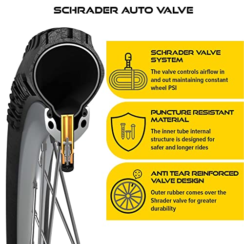 Ultraverse Bike Inner Tube For 26 X 1.75/1.95/2.10/2.125 Inch Bicycle Tire With Schrader Valve – Rubber Tubes For Mountain And Trail, Cruisers, Mtb, Gravel, Enduro, Downhill, City Bikes - 2 Pack #TOP3